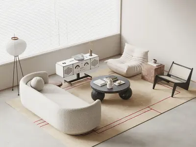 Modern Sofa & Side Table Set
