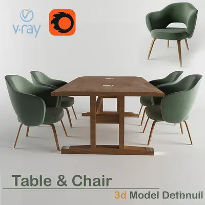 Modern Dining Table & Chairs Set