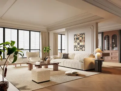 Mid-Century Modern Home Living Room