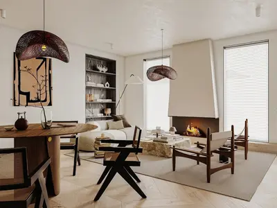 Wabi-Sabi Living & Dining Room